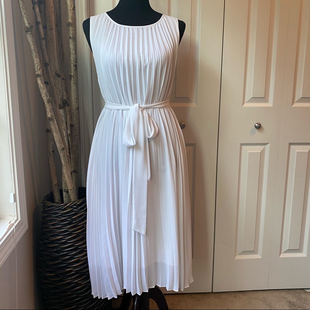 White Pleaded Dress